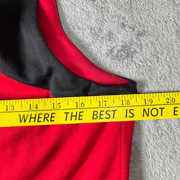Jessica Simpson Red Black Fit & Flare Sleeveless Dress Keyhole Back M - Picture 11 of 11